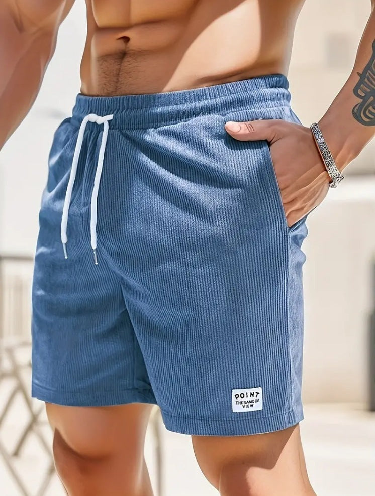 Lace-up Drawstring Shorts Summer Corduroy Sports Short Pants Mens Clothing - Jessie's D Man