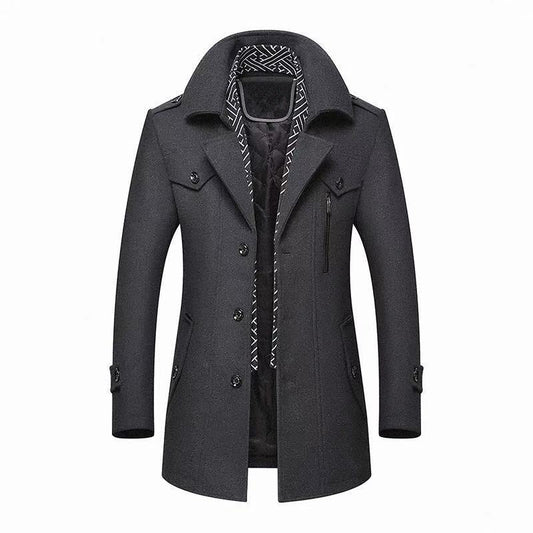 Heavy Coat with Woolen scarf collar - Jessie's D Man