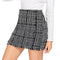 Mid Waist Above Knee Plaid Mini Skirt