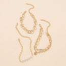 Gold Dainty Pearl Beads Link Bracelet Set