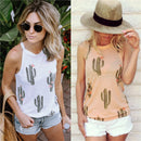 Summer Cactus Print Women T-Shirt