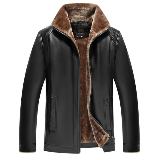 Men's Leather Jacket With Fur - Jessie's D Man