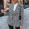 Houndstooth Thick Plaid Coat