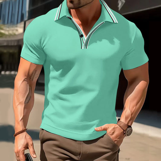 V-neck Button Business Versatile T-shirt