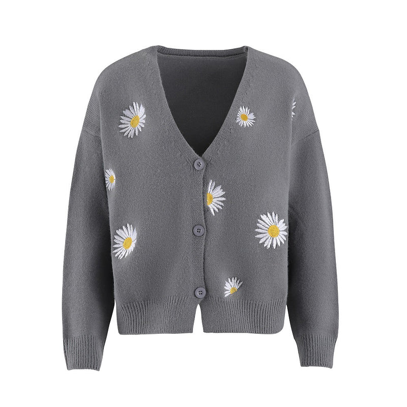 Embroidered Cardigans Sweater