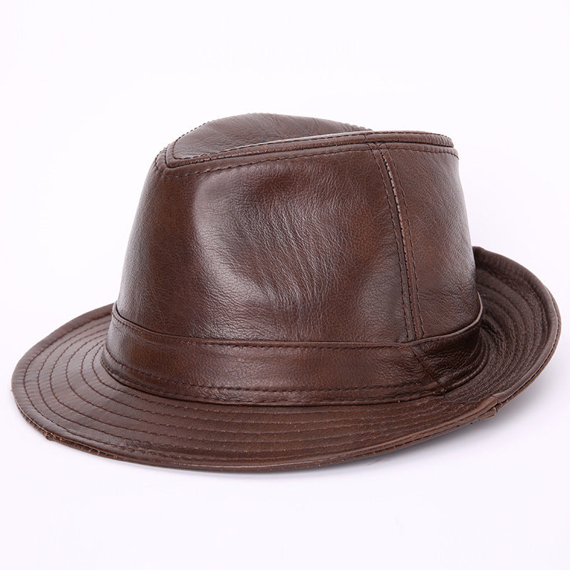 Men's And Women's Cowhide Hats With Big Eaves On The Street - Jessie's D Man