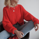 Pullover Jumper Tops Round Neck