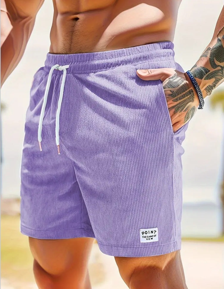 Lace-up Drawstring Shorts Summer Corduroy Sports Short Pants Mens Clothing - Jessie's D Man