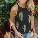 Summer Cactus Print Women T-Shirt