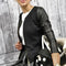 PU Leather Patchwork Short Jacket