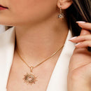 Sunflower Earrings Necklace Jewelry Set