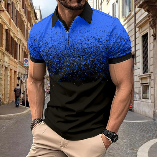 Men's Printed Broken Point Polo Shirt