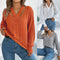 V-neck Twist Lantern Sleeve Pullover Sweater