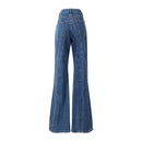 Stitching irregular Stripes Slim Bell Pant