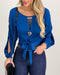 Lace-Up Tie Front Cut Out Top