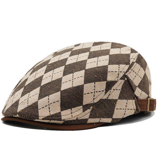 Retro Plaid Short Brim Advance Hats British Casual Painter Hat - Jessie's D Man