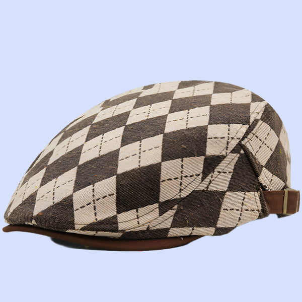 Retro Plaid Short Brim Advance Hats British Casual Painter Hat - Jessie's D Man