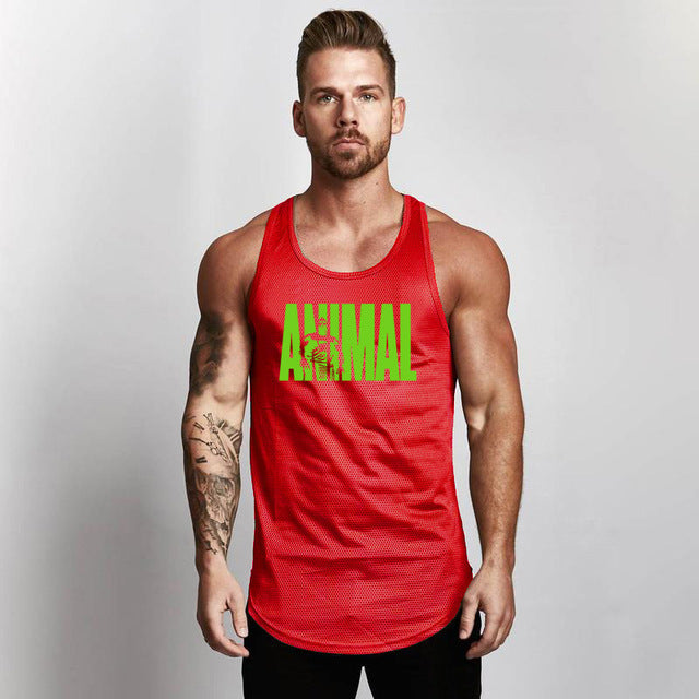 Fitness Slim Fit Vests Mesh Singlets Muscle Tops