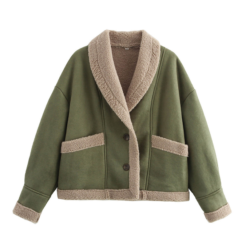 Lapel Woolen Loose Coat