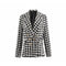 Houndstooth Thick Plaid Coat