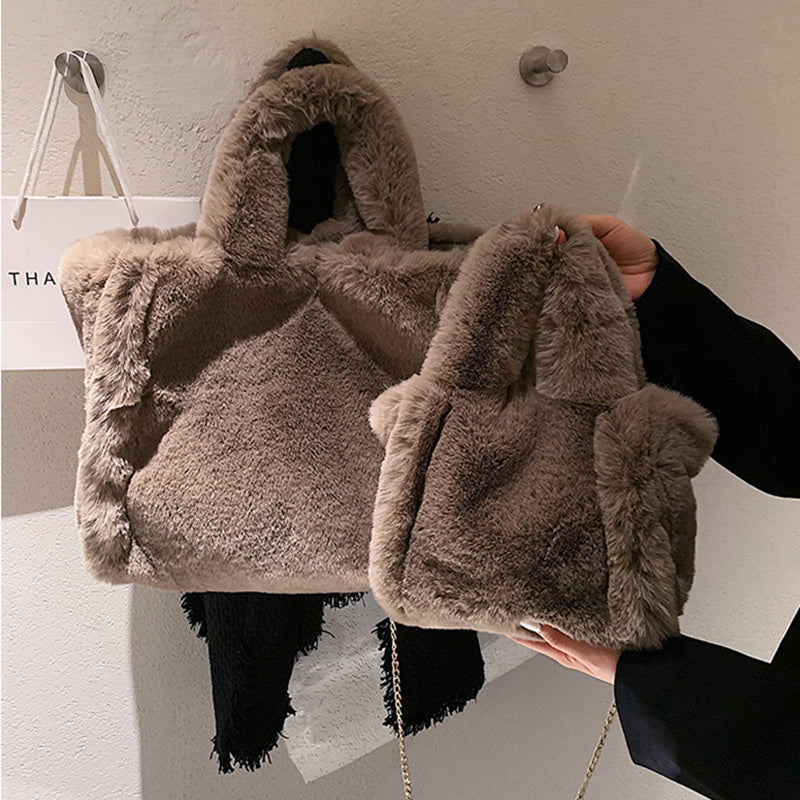 Fluffy Shoulder Handbag