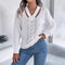 V-neck Twist Lantern Sleeve Pullover Sweater