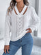 V-neck Twist Lantern Sleeve Pullover Sweater