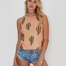 Summer Cactus Print Women T-Shirt