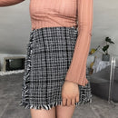 Mid Waist Above Knee Plaid Mini Skirt