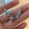 Vintage Love Crown Wing Necklace