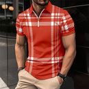 Men's Printed Plaid Striped Polo Shirt - Jessie's D Man