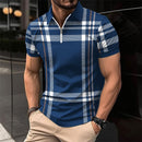 Men's Printed Plaid Striped Polo Shirt - Jessie's D Man