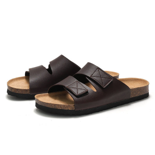 Men's Cork Slippers Slippers Velcro. - Jessie's D Man