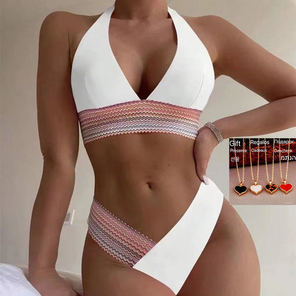 Solid Color Color Matching Bikini