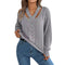 V-neck Twist Lantern Sleeve Pullover Sweater