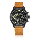 Genuine Leather Wrist Watch For Men