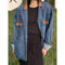 Loose PU Leather Stitching Denim Jacket