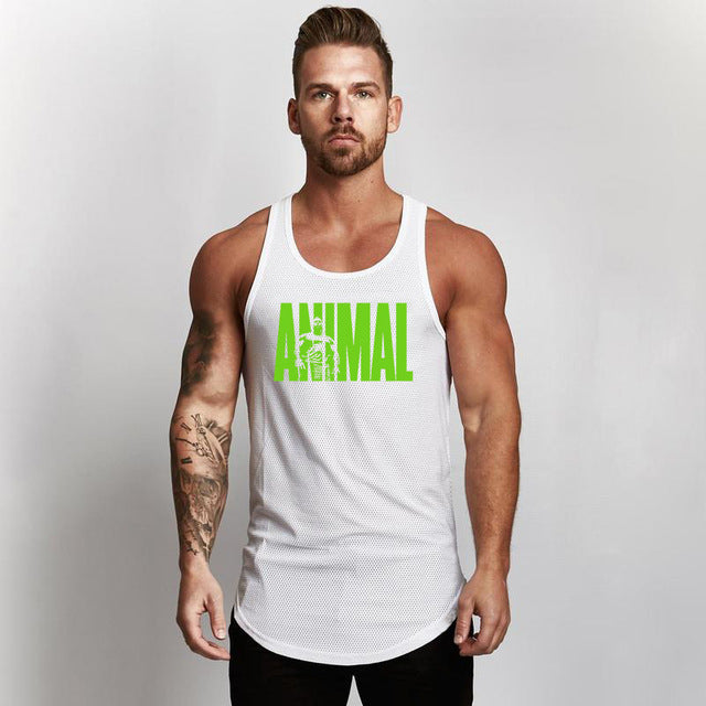 Fitness Slim Fit Vests Mesh Singlets Muscle Tops