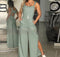 Wide Leg Side Buckle Jumpsuit