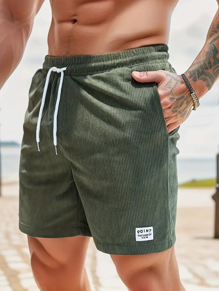 Lace-up Drawstring Shorts Summer Corduroy Sports Short Pants Mens Clothing - Jessie's D Man