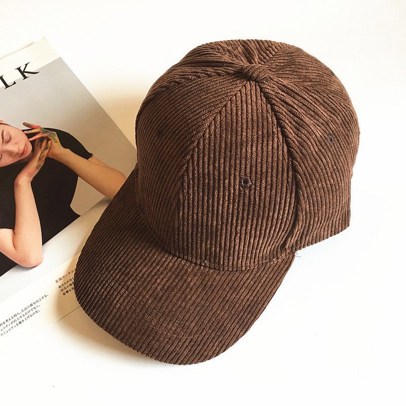 Men's And Women's Fashion Corduroy Striped Duck Tongue Hat - Jessie's D Man