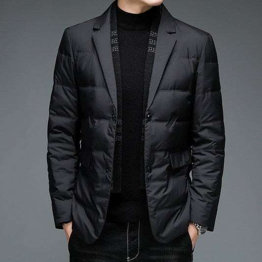 Casual Down Jacket with Detachable Scarf Collar - Jessie's D Man