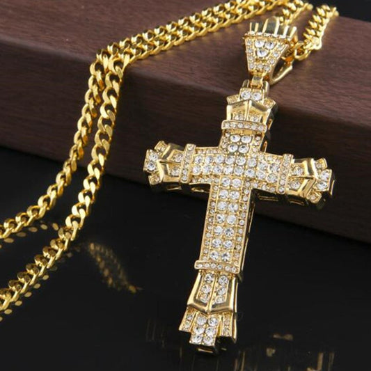 Iced Out Mens Cross Necklace - Jessie's D Man