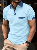 Men's Color Matching Pocket Polo Shirt Sports - Jessie's D Man