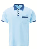 Men's Color Matching Pocket Polo Shirt Sports - Jessie's D Man