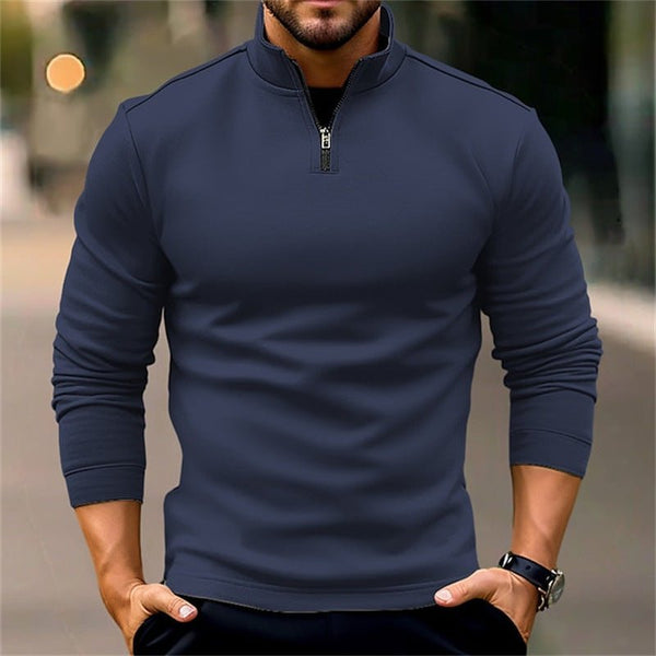 Long-sleeve Zipper Men's Sports Polo Shirt - Jessie's D Man